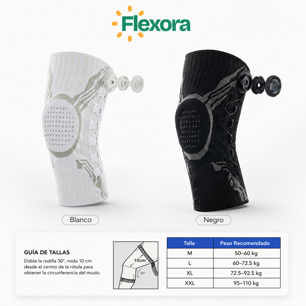 Rodillera Flexora Soporte y Estabilidad Ajustable